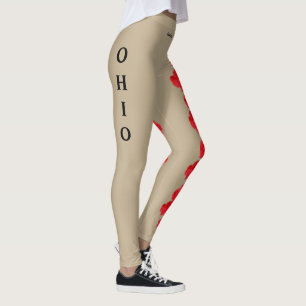 Khaki Ohio State Scarlet Carningbloem Leggings