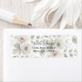 Khaki Olijfgroen Waterverf Bloemenbruiloft Etiket (Insitu)