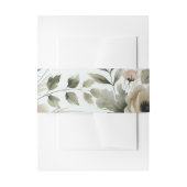 Khaki Olijfgroen Waterverf Bloemenbruiloft Uitnodigingen Wikkel (Voorkant Voorbeeld)