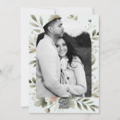 Khaki Olive Green Waterverf Floral Dank u Kaart (Achterkant)