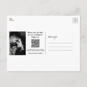 Khaki Olive Green Waterverf Floral Save the Date Aankondigingskaart (Achterkant)