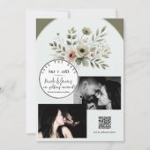 Khaki Olive Green Waterverf Floral Save the Date Kaart (Voorkant)