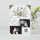 Khaki Olive Green Waterverf Floral Save the Date Kaart (Staand voorkant)