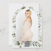 Khaki Olive Green Waterverf Floral Vrijgezellenfee Kaart (Achterkant)