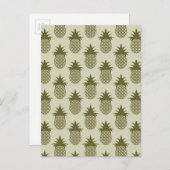 Khaki Pineapple Pattern Briefkaart (Voorkant / Achterkant)