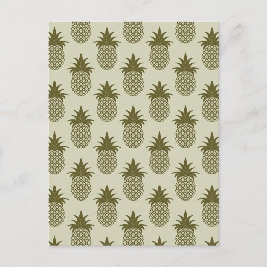 Khaki Pineapple Pattern Briefkaart (Voorkant)
