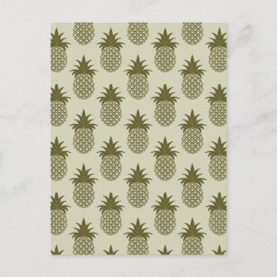 Khaki Pineapple Pattern Briefkaart