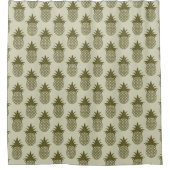 Khaki Pineapple Pattern Douchegordijn (Voorkant)