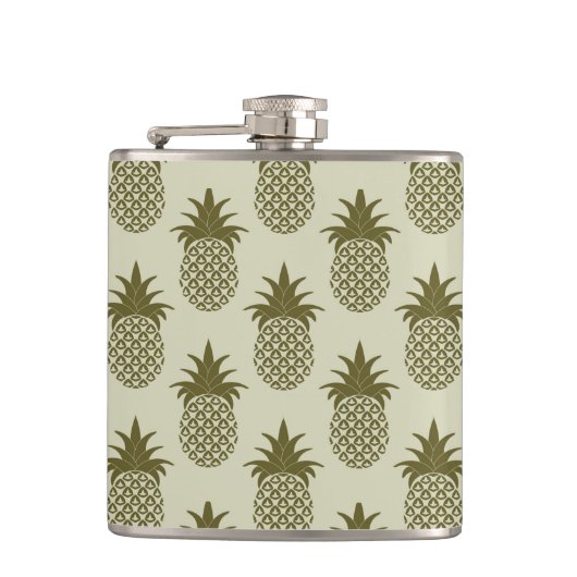 Khaki Pineapple Pattern Heupfles (Voorkant)