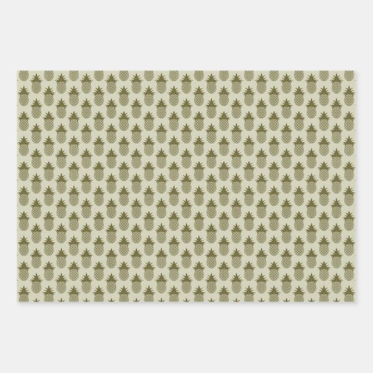 Khaki Pineapple Pattern Inpakpapier Vel (Voorkant)