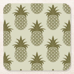 Khaki Pineapple Pattern Kartonnen Onderzetters