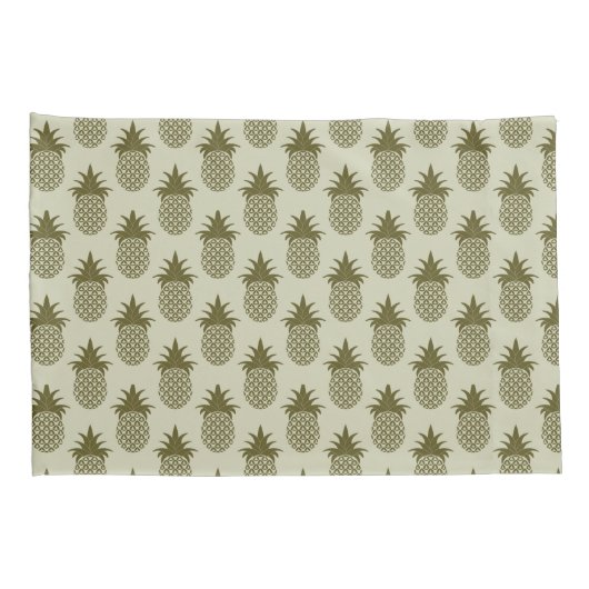 Khaki Pineapple Pattern Kussensloop (Achterkant-Rechts)