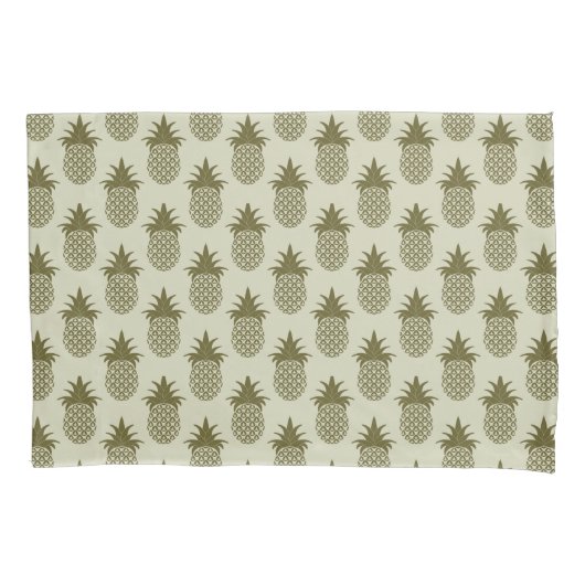 Khaki Pineapple Pattern Kussensloop (Voorkant-Links)
