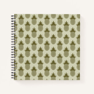 Khaki Pineapple Pattern Notitieboek