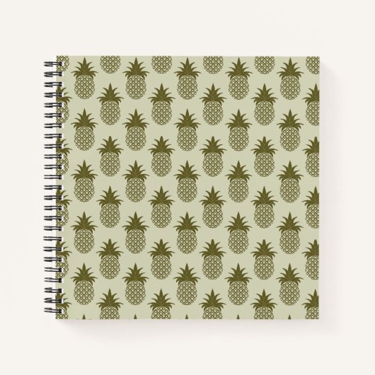 Khaki Pineapple Pattern Notitieboek (Voorkant)