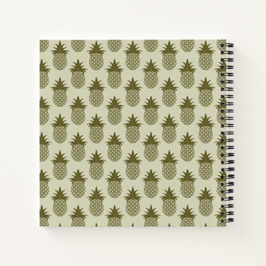 Khaki Pineapple Pattern Notitieboek (Achterkant)