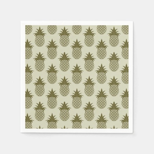 Khaki Pineapple Pattern Servet (Voorkant)
