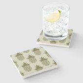 Khaki Pineapple Pattern Stenen Onderzetter (Zijkant)
