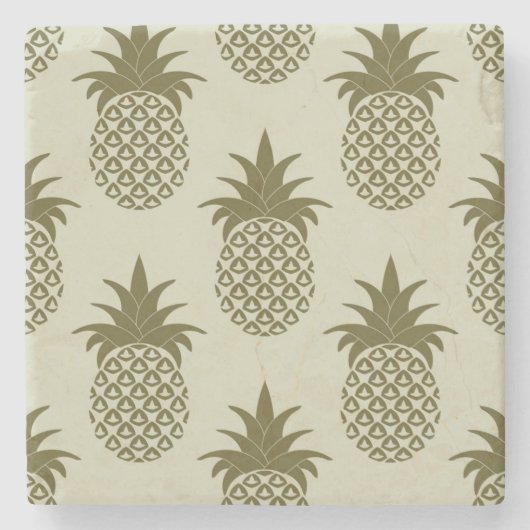 Khaki Pineapple Pattern Stenen Onderzetter (Voorkant)
