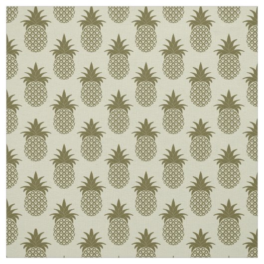 Khaki Pineapple Pattern Stof (Swatch)