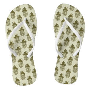 Khaki Pineapple Pattern Teenslippers