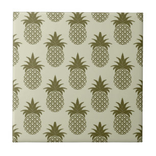 Khaki Pineapple Pattern Tegeltje