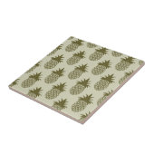 Khaki Pineapple Pattern Tegeltje (Zijkant)