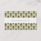Khaki Pineapple Pattern Visitekaartje (Achterkant)