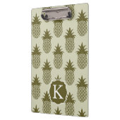 Khaki Pineapple Pattern | Voeg je Initiaal toe Klembord (Links)