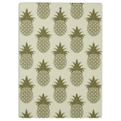 Khaki Pineapple Pattern | Voeg je Initiaal toe Klembord (Achterkant)