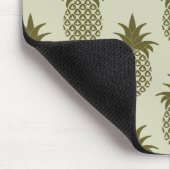 Khaki Pineapple Pattern | Voeg je Initiaal toe Muismat (Hoek)