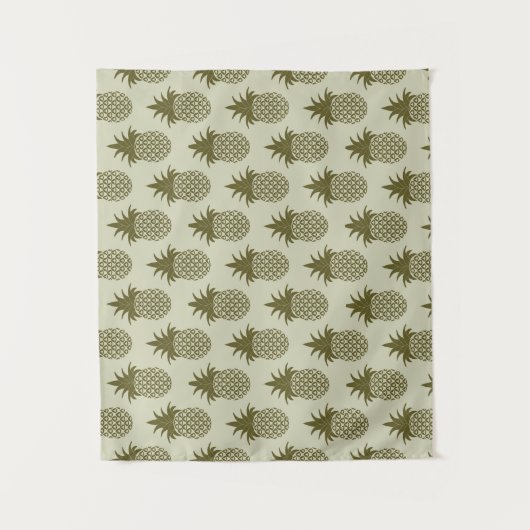 Khaki Pineapple Pattern Wandkleed (Voorkant)