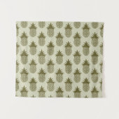 Khaki Pineapple Pattern Wandkleed (Voorkant (horizontaal))