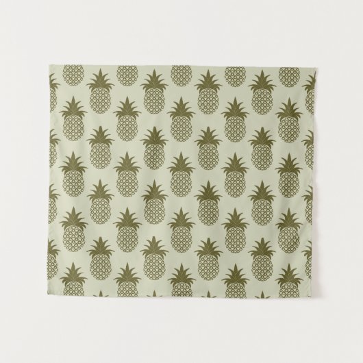 Khaki Pineapple Pattern Wandkleed (Voorkant (horizontaal))