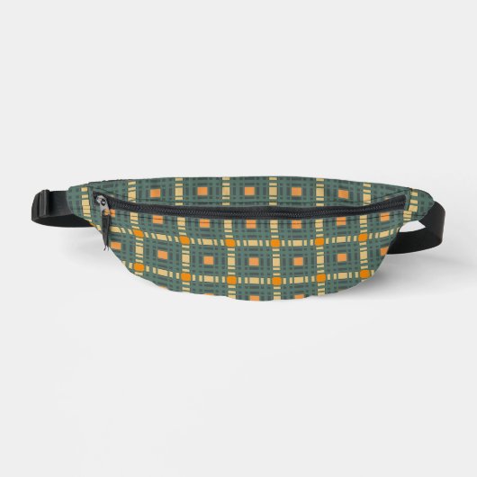 Khaki plaid tartan Fanny Pack Heuptasje (Voorkant)