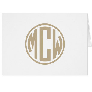 Khaki Preppy Circle Monogram Font DIY BG