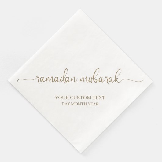 Khaki Ramadan Mubarak Calligrafie Aangepast Servet (Hoek)