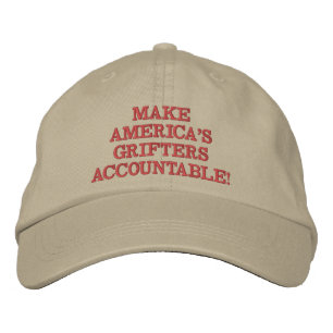 Khaki / Red Make America's Grifters rekenbaar! Geborduurde Pet