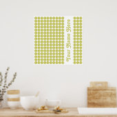 Khaki Safari Dot met naam Poster (Keuken)