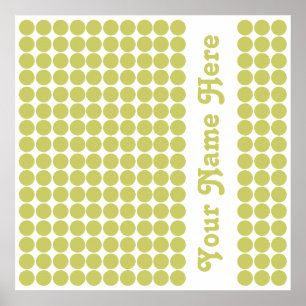 Khaki Safari Dot met naam Poster