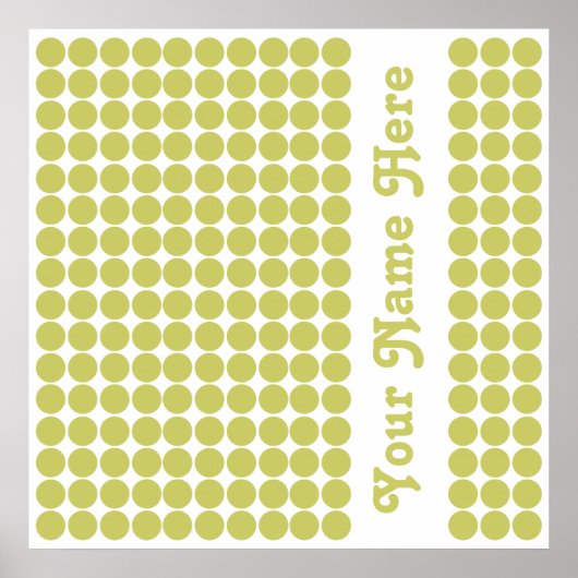 Khaki Safari Dot met naam Poster (Voorkant)
