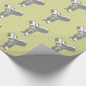 Khaki Safari Dot met Pop Art Elephant Cadeaupapier (Hoek)