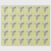 Khaki Safari Dot met Pop Art Elephant Cadeaupapier (Vlak)