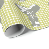 Khaki Safari Dot met Pop Art Elephant Cadeaupapier (Rol Hoek)