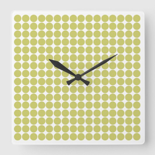 Khaki Safari Dot Vierkante Klok (Voorkant)