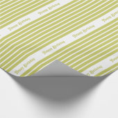 Khaki Safari Stripe met aangepaste tekst Cadeaupapier (Hoek)