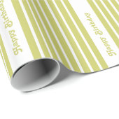 Khaki Safari Stripe met aangepaste tekst Cadeaupapier (Rol Hoek)