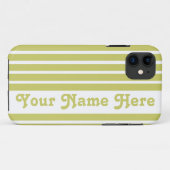 Khaki Safari Stripe met naam Case-Mate iPhone Case (Achterkant (horizontaal))