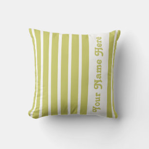 Khaki Safari Stripe Pillow met naam Kussen