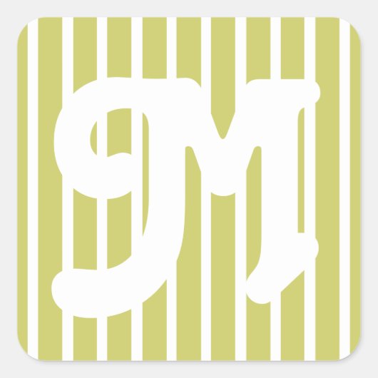 Khaki Safari Stripe Vierkante Sticker (Voorkant)